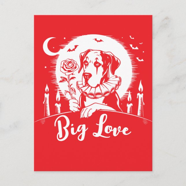 Great Dane "BIG LOVE" Postcard (Front)