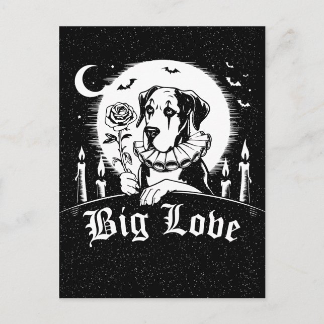 Great Dane "BIG LOVE" Postcard (Front)