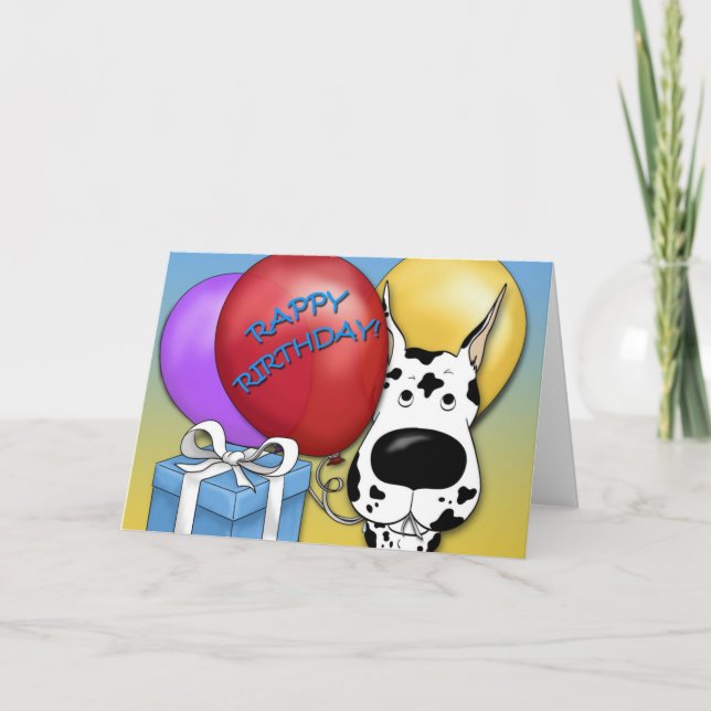 Great Dane Birthday Card (Front)
