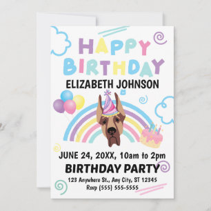 Great Dane Birthday Invitation