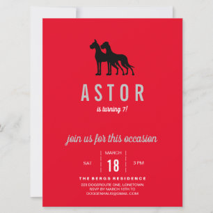 Great Dane Birthday Invitation