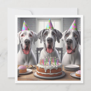 Great Dane birthday invitation, Dog birthday  Invitation