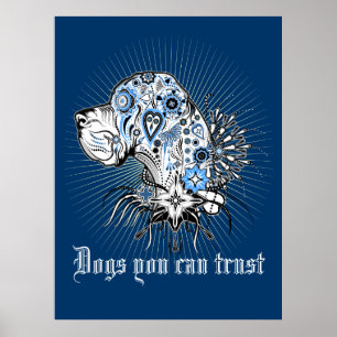 Great Dane Black Heart Poster