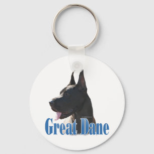 Great Dane (black) Name Key Ring