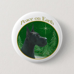 Great Dane (black) Peace 6 Cm Round Badge