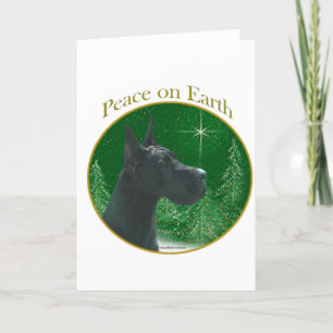 Great Dane (black) Peace Holiday Card