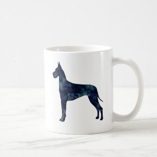 Great Dane Black Watercolor Silhouette Coffee Mug