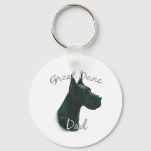 Great Dane (blk) Dad 2 Key Ring