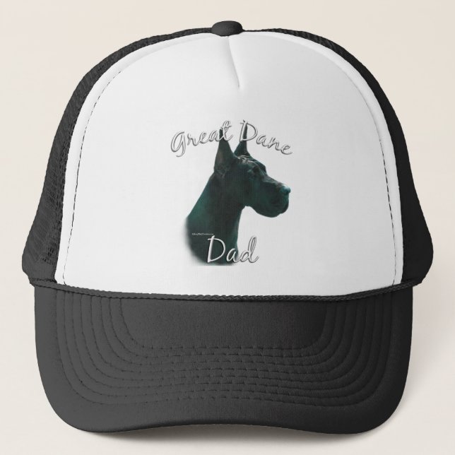 Great Dane (blk) Dad 2 Trucker Hat (Front)