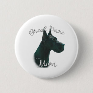 Great Dane (blk) Mum 2 6 Cm Round Badge