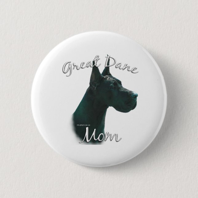 Great Dane (blk) Mum 2 6 Cm Round Badge (Front)