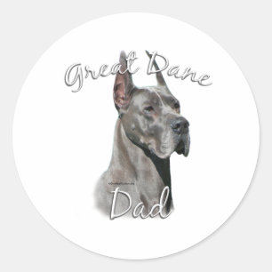 Great Dane (blue) Dad 2 Classic Round Sticker