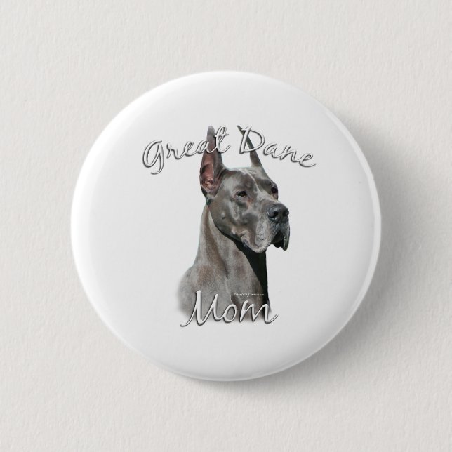 Great Dane (blue) Mum 2 6 Cm Round Badge (Front)