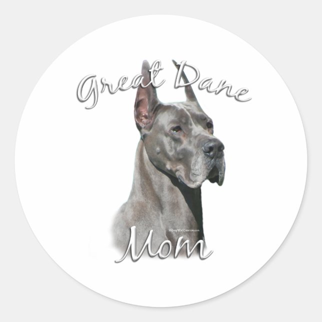 Great Dane (blue) Mum 2 Classic Round Sticker (Front)
