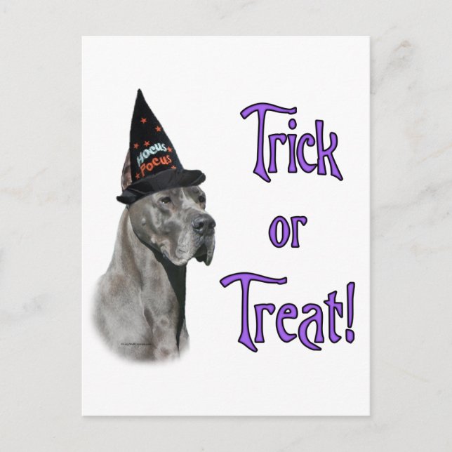 Great Dane (blue) Trick Postcard (Front)