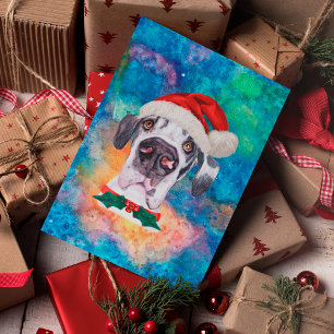 Great Dane Breed Dog Christmas Holiday Postcard