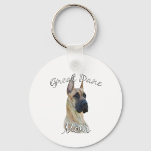 Great Dane (brindle) Mum 2 Key Ring