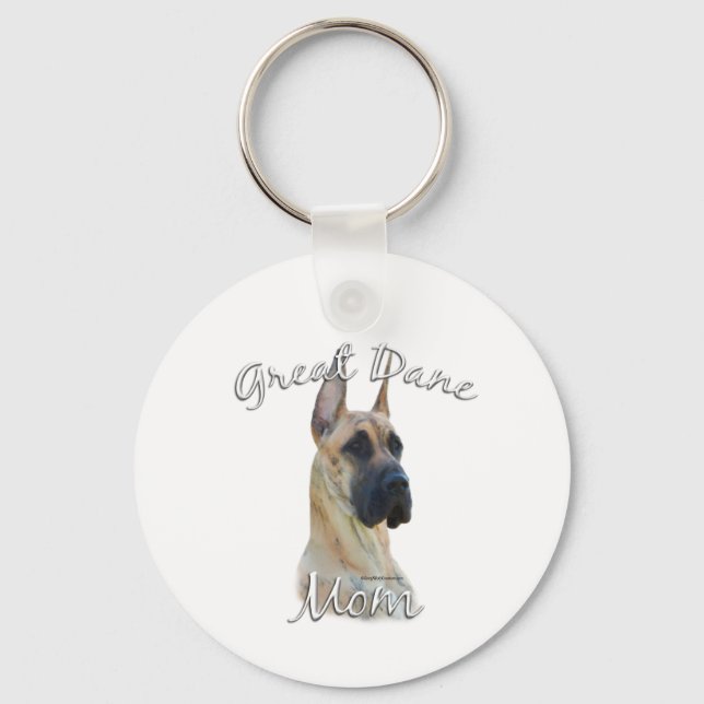 Great Dane (brindle) Mum 2 Key Ring (Front)