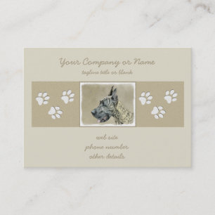 Great Dane (Brindle) Painting - Original Dog Art Business Card