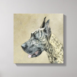 Great Dane (Brindle) Painting - Original Dog Art Canvas Print
