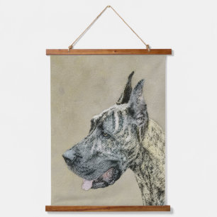 Great Dane (Brindle) Painting - Original Dog Art Hanging Tapestry
