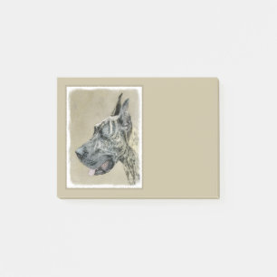 Great Dane (Brindle) Painting - Original Dog Art Post-it Notes