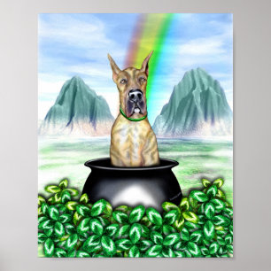 Great Dane Brindle Pot O Gold Poster