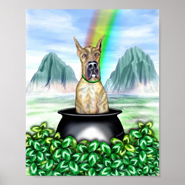 Great Dane Brindle Pot O Gold Poster (Front)