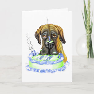 Great Dane Brindle UC Birthday Cake Card