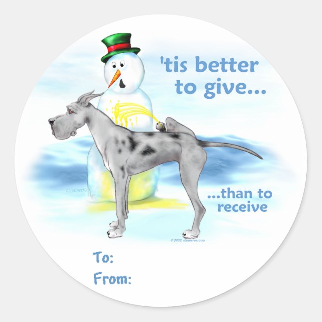 Great Dane BTG Merle Gift Tags (Front)