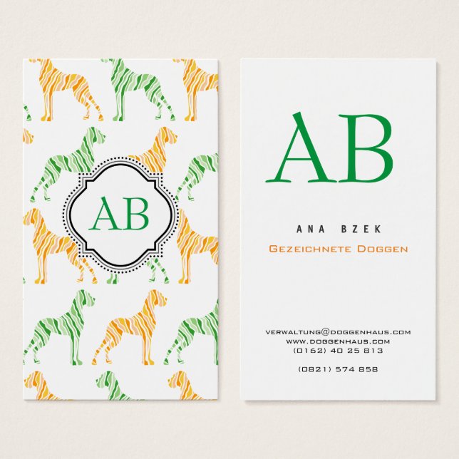 Great Dane Business Cards (Front & Back)