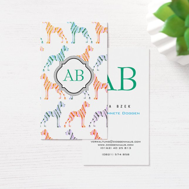 Great Dane Business Cards Colour variation  (Desk)