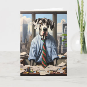 Great Dane Businessman For Boss's Day Card