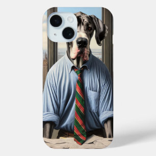 Great Dane Businessman In An Office iPhone 15 Case