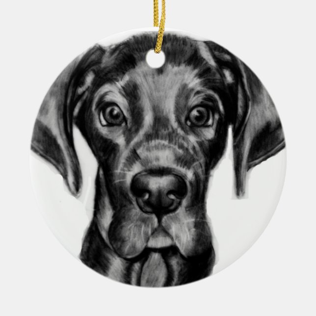 Great Dane by Carol Zeock Ceramic Tree Decoration (Front)