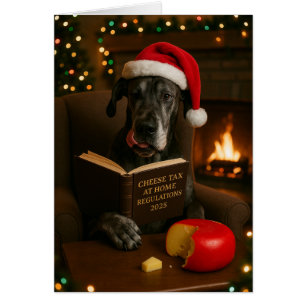 Great Dane 'Cheese Tax' Christmas card
