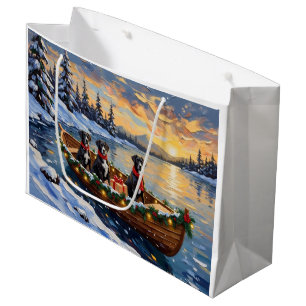 Great Dane Christmas Boat Holiday Large Gift Bag