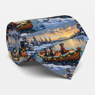 Great Dane Christmas Boat Holiday Tie