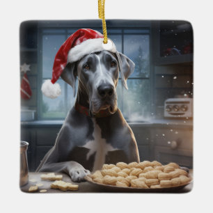 Great Dane Christmas Cookies Festive Holiday Ceramic Ornament