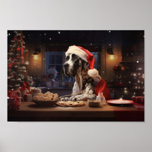 Great Dane Christmas Cookies Holiday Poster
