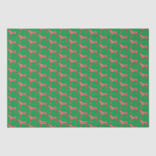 Great Dane Christmas Dog Cute Silhouette Green Tissue Paper
