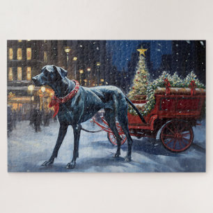 Great Dane Christmas Festive Season  Jigsaw Puzzle