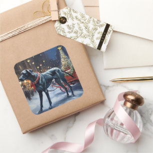 Great Dane Christmas Festive Season  Square Sticker