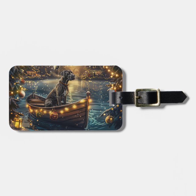 Great Dane Christmas Festive Voyage Luggage Tag (Front Horizontal)