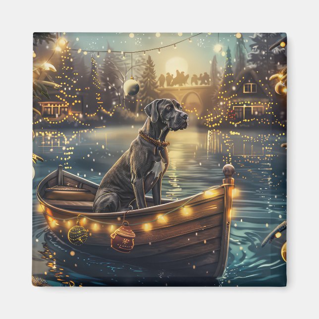 Great Dane Christmas Festive Voyage Magnet (Front)