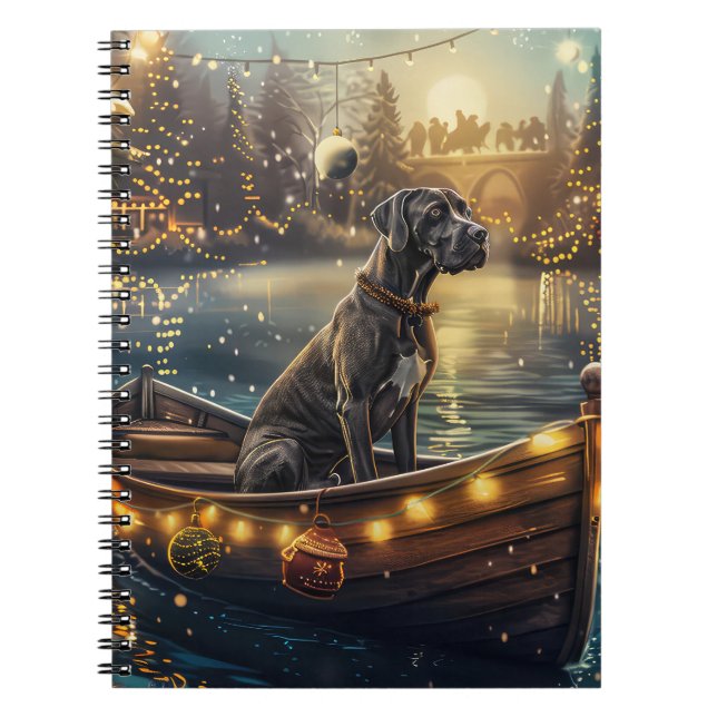 Great Dane Christmas Festive Voyage Notebook (Front)