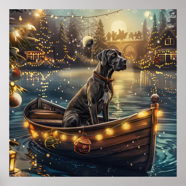 Great Dane Christmas Festive Voyage Poster (Front)