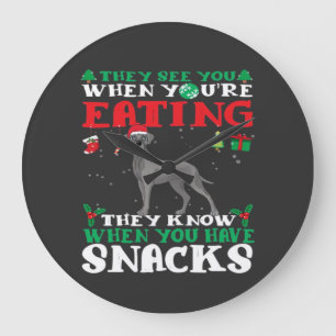 Great Dane Christmas fun Classic T-Shirt Large Clock