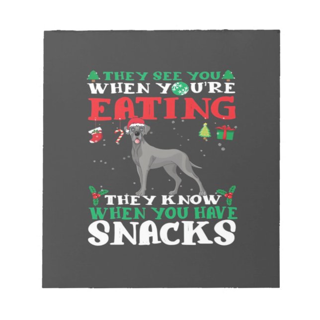 Great Dane Christmas fun Classic T-Shirt Notepad (Front)