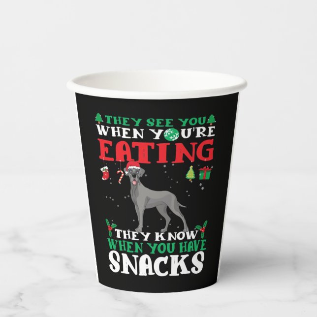Great Dane Christmas fun Classic T-Shirt Paper Cups (Front)